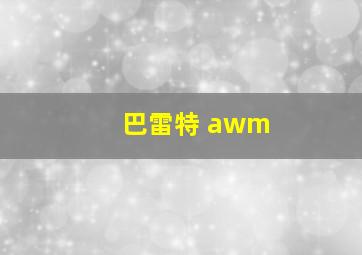 巴雷特 awm